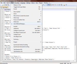 User Defined Dialogue - Notepad++