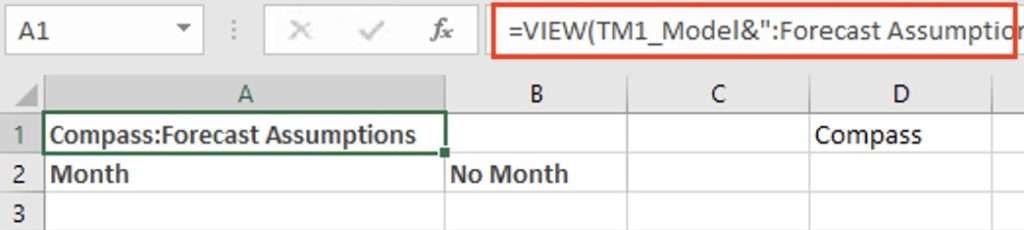 Create Dynamic TM1 Model Name in Excel