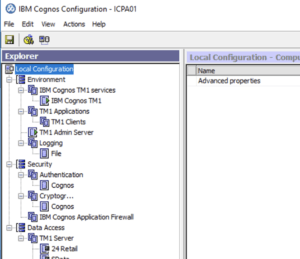 Planning Analytics Cognos Configuration to add a new TM1 Server/TM1 Model.